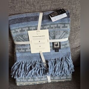 NEW Incalpaca Alpaca Peruvian throw Blanket 70x60" Blue Gray